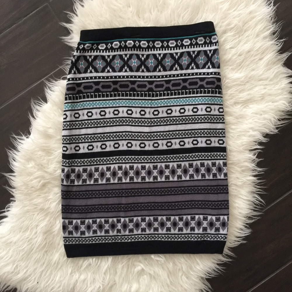 Merona sweater stripe Aztec skirt. Sweater skirt